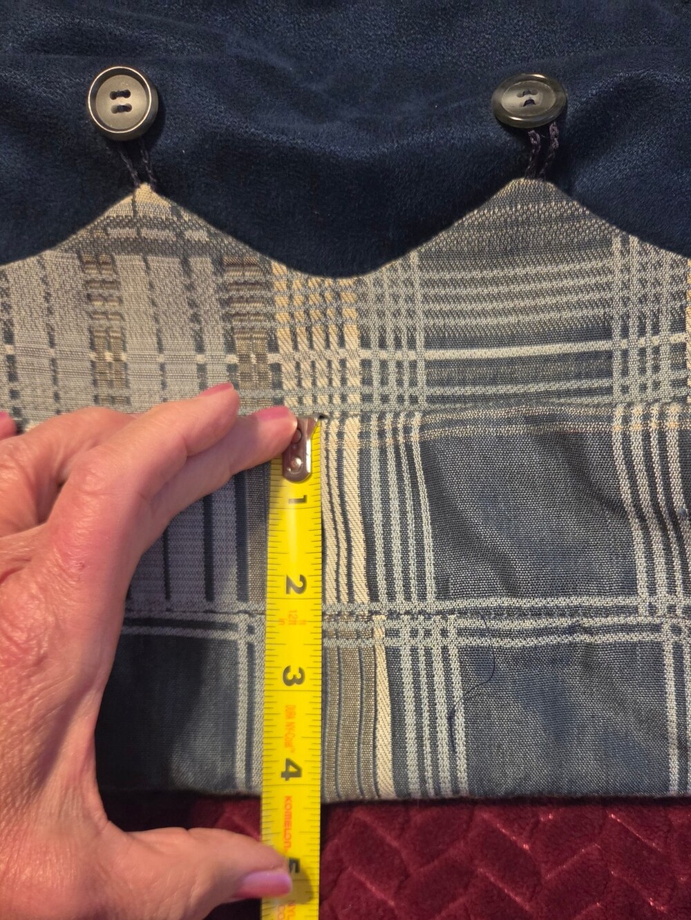 Vtg *Longaberger Navy Plaid Canvas Hand Or Shoulder Bag - Picture 8 of 9